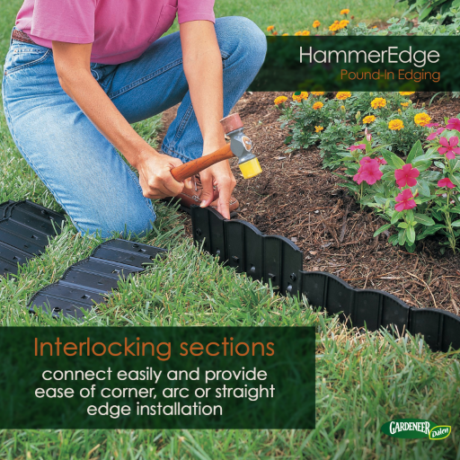 HammerEdge Durable Garden Border Edging - 18 Feet, Easy No-Dig DIY