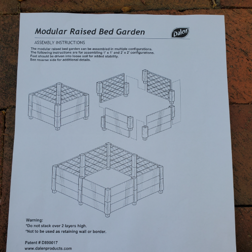 Square Foot Planter - Raised Bed Weather-Proof Faux Wood Garden Kit - 12in x 9in Panels