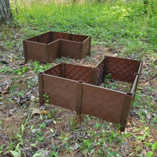 Square Foot Planter - Raised Bed Weather-Proof Faux Wood Garden Kit - 12in x 9in Panels