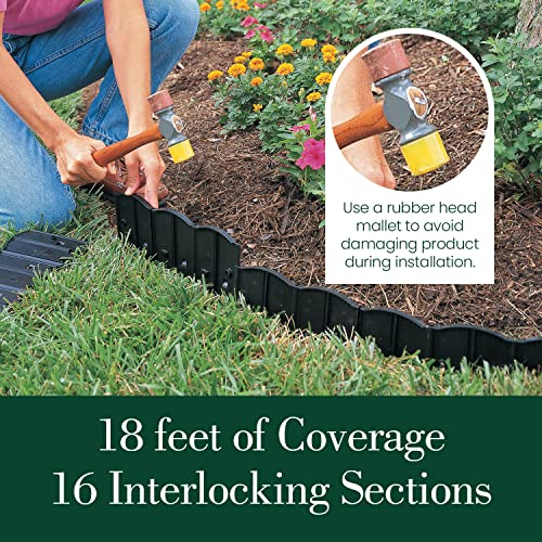 HammerEdge Durable Garden Border Edging - 18 Feet, Easy No-Dig DIY