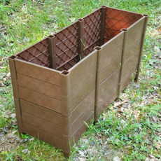 Square Foot Planter - Raised Bed Weather-Proof Faux Wood Garden Kit - 12in x 9in Panels