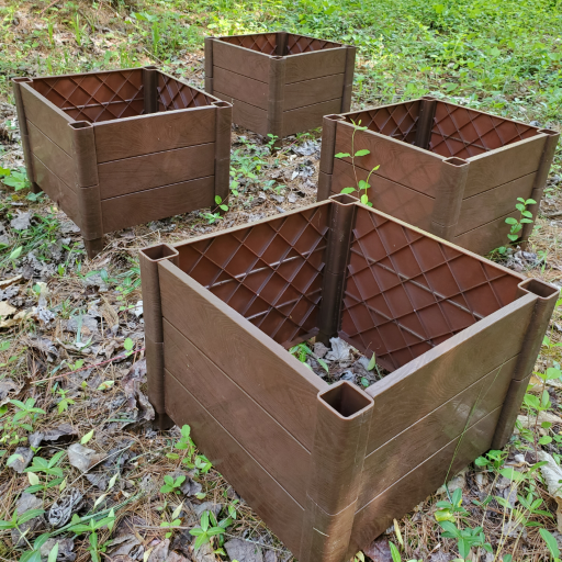 Square Foot Planter - Raised Bed Weather-Proof Faux Wood Garden Kit - 12in x 9in Panels