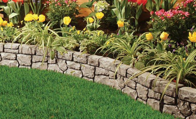 StoneWall Border Realistic 10ft Landscape & Garden 3D Edging - Easy & Flexible Set-Up